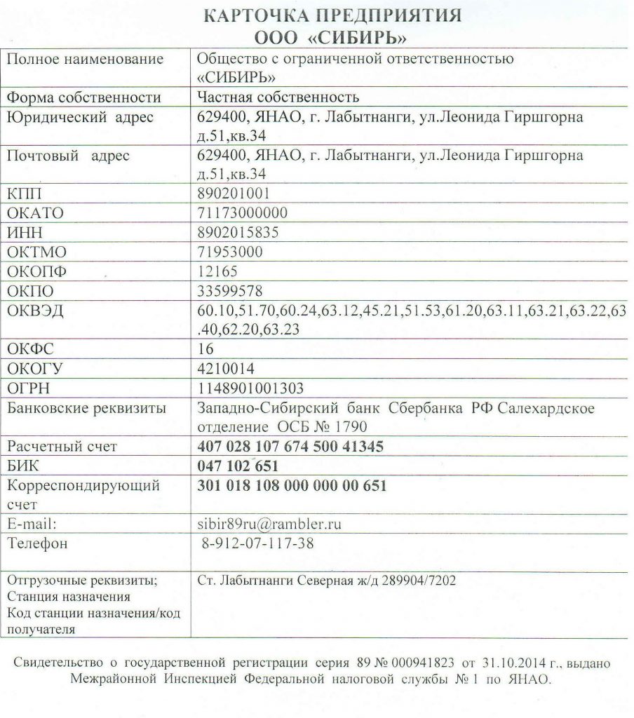 ООО Сибирь Цемент, продажа, доставка Ямал Лабытнанги » Контакты